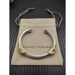 Sterling Silver 7mm Diamond Double X Bracelet